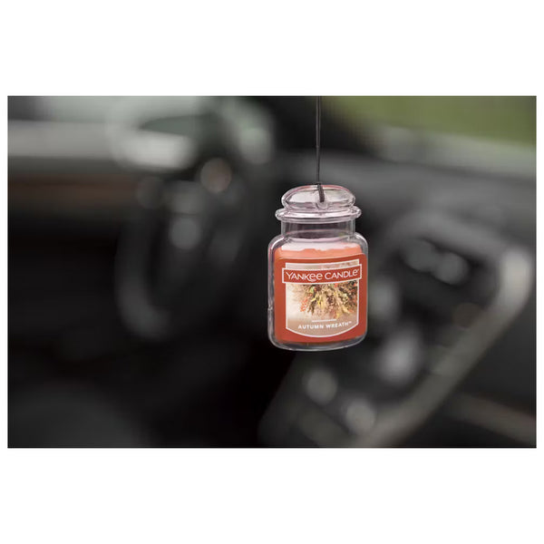 Yankee Candle Gel Car Jar Ultimate Hanging Odor Neutralizing Air Freshener Autumn Wreath Scent