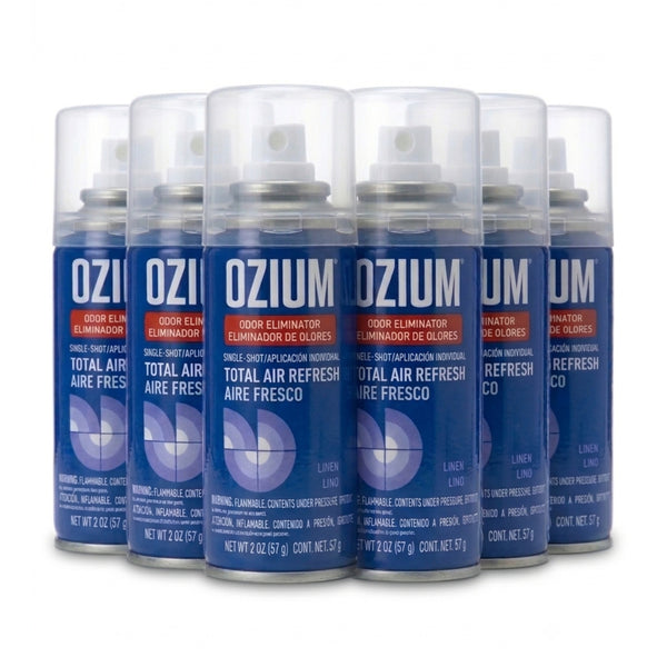 Ozium Fogger Single Shot 2 oz Air Freshener for Car Home Office Linen, 6 Pack
