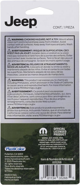 Plasticolor Jeep Logo Rectangular Vent Clip Solid Gel Air Freshener, Citrus & Musk