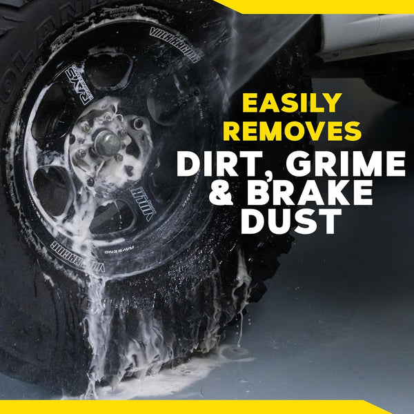 Meguiar's Hot Rims Black Wheel Cleaner, Deep Foaming Gel for Matte, Gloss & Chrome Wheels, 24 oz