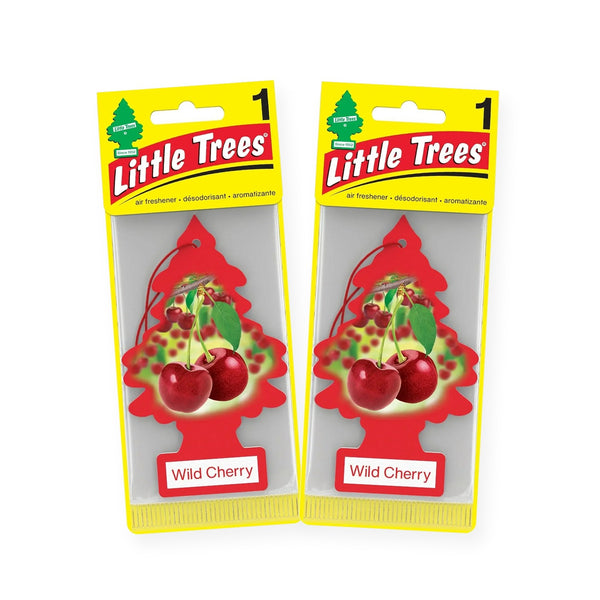 Little Trees Hanging Car Air Freshener, Wild Cherry, 2-Pack