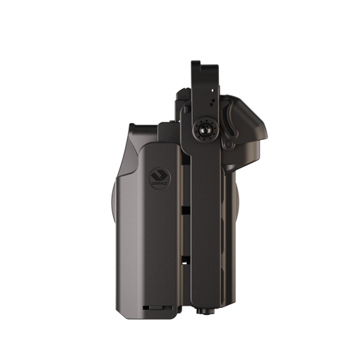 Orpaz T40 Pro G19 LH Duty Holster with Large Light Holster Compatible with Glock 19 Pistol Holder with Laser Mounted Light and Optics with Paddle