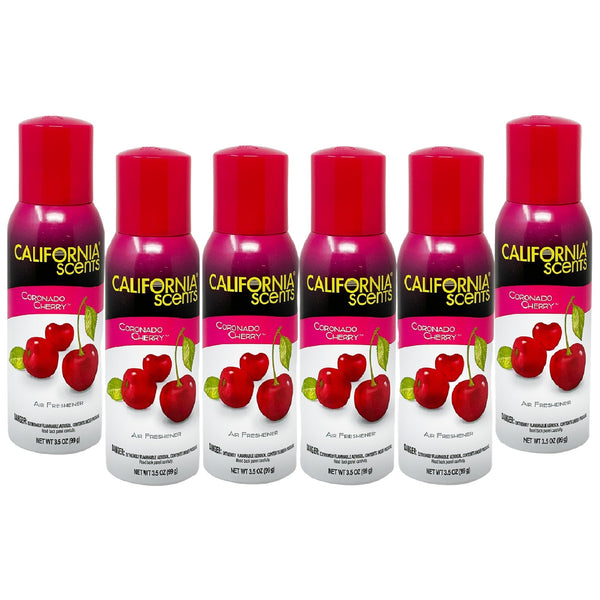 California Scents Air Freshener Spray 3.5oz, Coronado Cherry Scent, 6 Packs