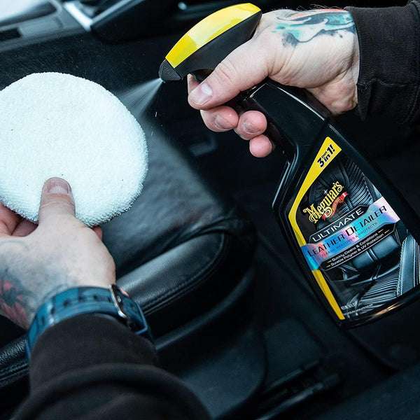 Meguiar's Ultimate Leather Detailer – Cleans, Conditions & Protects Car Leather, 16 oz