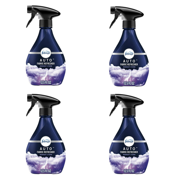 Febreze Fabric AUTO Car Spray Air Freshener, Odor Fighting, Midnight Storm, 12.5 fl oz, 4 Packs