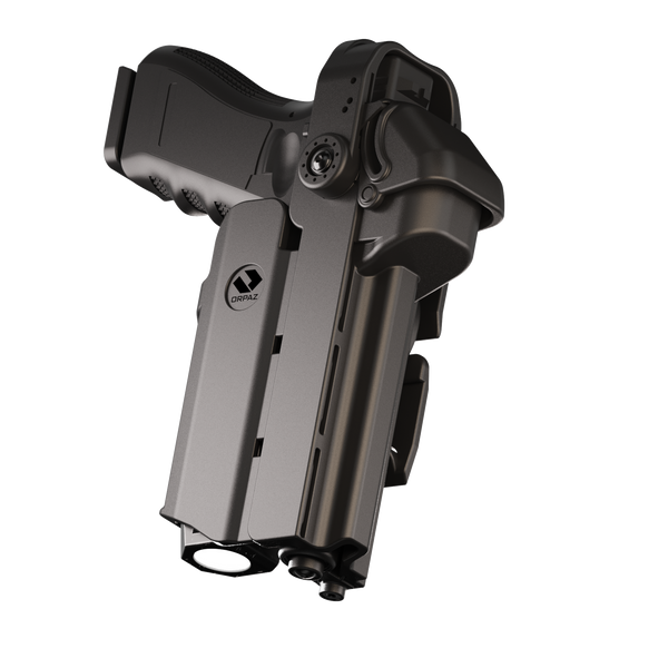Orpaz T40 G22 Light-Bearing Holster – Left Handed OWB Tactical Holster, Level 2 & Level 3 Security, Compatible with Glock 22, Fits Most Pistol Lights, Optics-Ready, Adjustable T40 Pro Medium MOLLE
