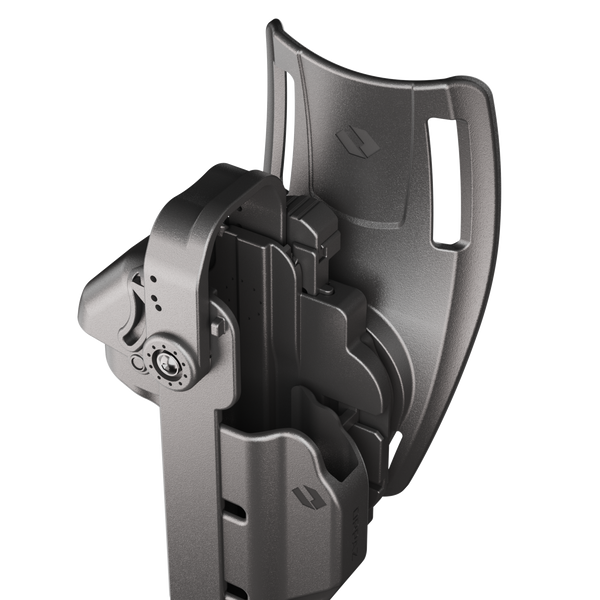 ORPAZ T41 PRO Universal Adjustable Left Handed Holster, Level 3 Security, Hood Guard & Magnetic Retention, Optics Ready OWB Polymer Duty Holster, Made in Israel Low Ride