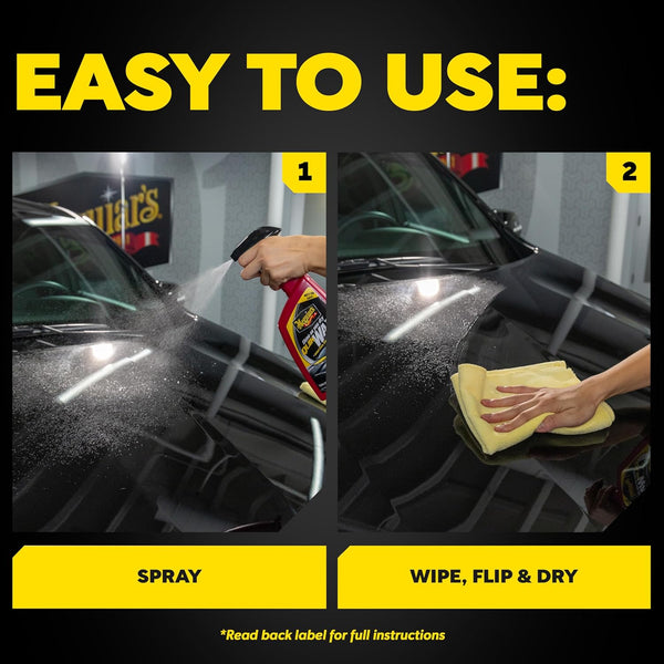 Meguiar's Quik Wax - Easy-to-Use Spray Wax for Gloss, Shine & Protection - Wet or Dry Use, 24 Oz.