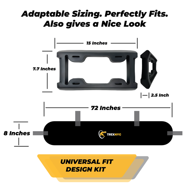 TrexNYC Rear Bumper Guard and Front License Plate Bumper Guard - Car Rear Bumper Protector - Universal Bumper Guard Protection, XL Combo Kit