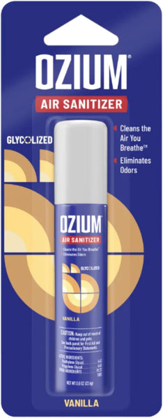 Ozium Cigarette Smoke Air Sanitizer Eliminates Smoke Smell, Aerosol Spray, Vanilla Scent 0.8oz