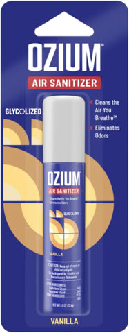 Ozium Cigarette Smoke Air Sanitizer Eliminates Smoke Smell, Aerosol Spray, Vanilla Scent 0.8oz