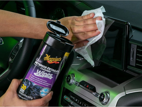 Meguiar's Quik Interior Detailer Wipes, Cleans, Protects & Refreshes All Car Surfaces, 30 Ct, 3 Pack