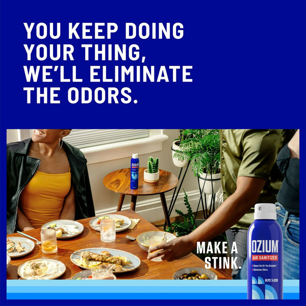 Ozium Cigarette Smoke Air Sanitizer Eliminates Smoke Smell, Aerosol Spray, Original 8oz (Pack of 4)