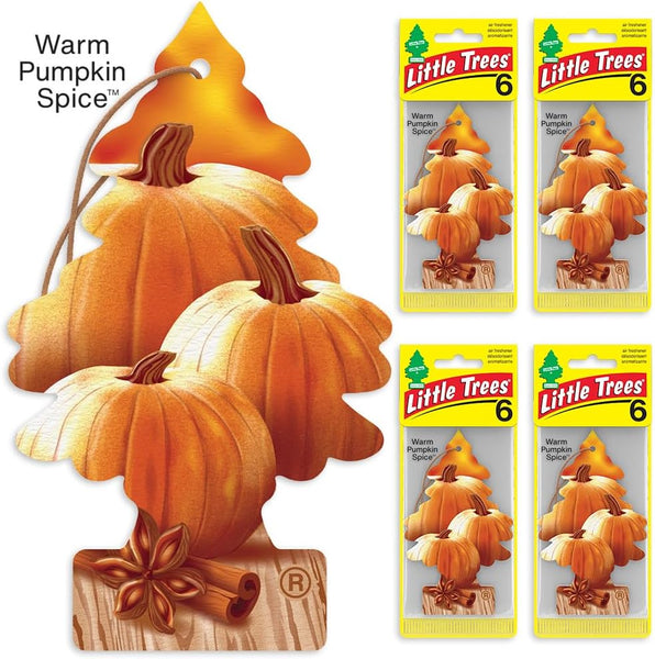 Little Trees Auto Air Freshener, Hanging Card, Warm Pumpkin Spice, 24 Pack
