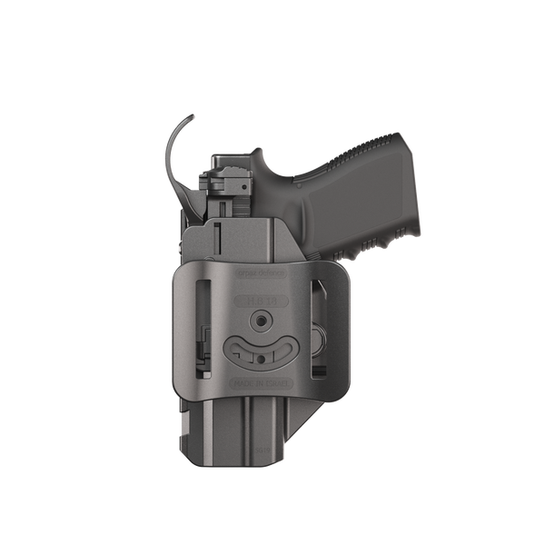 Orpaz Sigma G19 Duty Holster – Compatible with Glock 19 - OWB Tactical Holster with Level 3 or Level 2, Thumb Release, Optics-Ready, with Belt Attachment