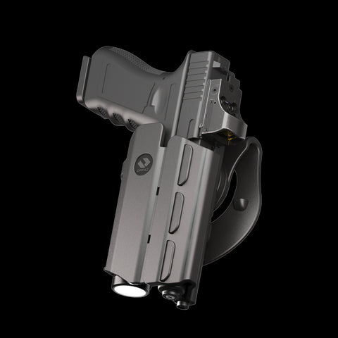 Orpaz G45 Light Bearing Holster Compatible with Glock 45 Holster with Light/Laser/Sight/Optics (Medium Pistol Lights, Paddle Attachment)
