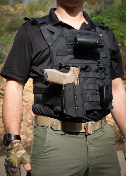 Orpaz T40 G19 Light-Bearing Holster OWB Tactical Holster, Level 2 & Level 3 Security, Compatible with Glock 19, Fits Most Pistol Lights, Optics-Ready, Adjustable T40 Medium Molle Pro