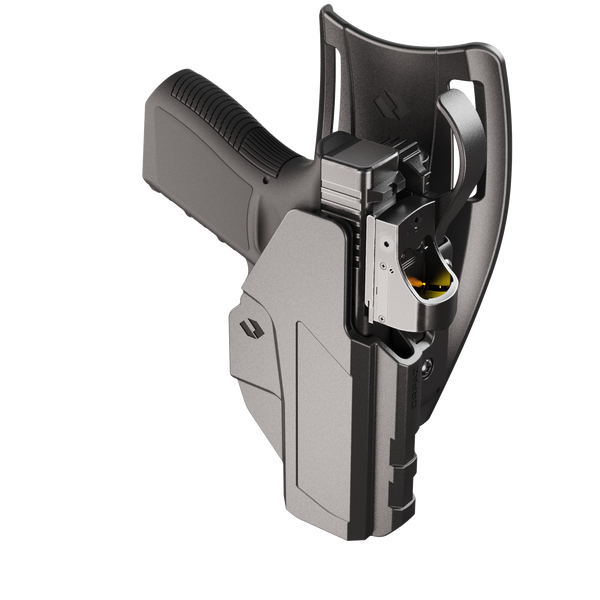 Orpaz Sigma G19 Duty Holster – Compatible with Glock 19 - OWB Tactical Holster with Level 3 or Level 2, Thumb Release, Optics-Ready, with Low Ride Attachment