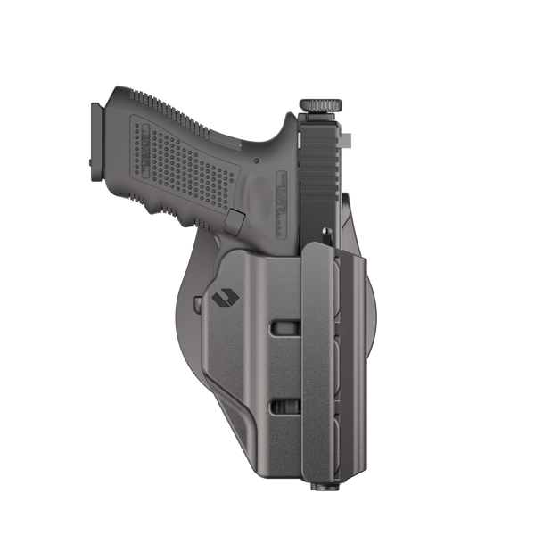 ORPAZ T41 Level 2 Universal Adjustable Holster, Magnetic + Mechanical Retention, Optics Ready OWB Polymer Duty Holster, Made in Israel Paddle
