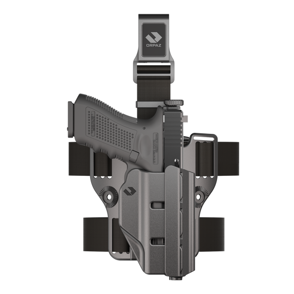 ORPAZ T41 Level 2 Universal Adjustable Holster, Magnetic + Mechanical Retention, Optics Ready OWB Polymer Duty Holster, Made in Israel Drop Leg
