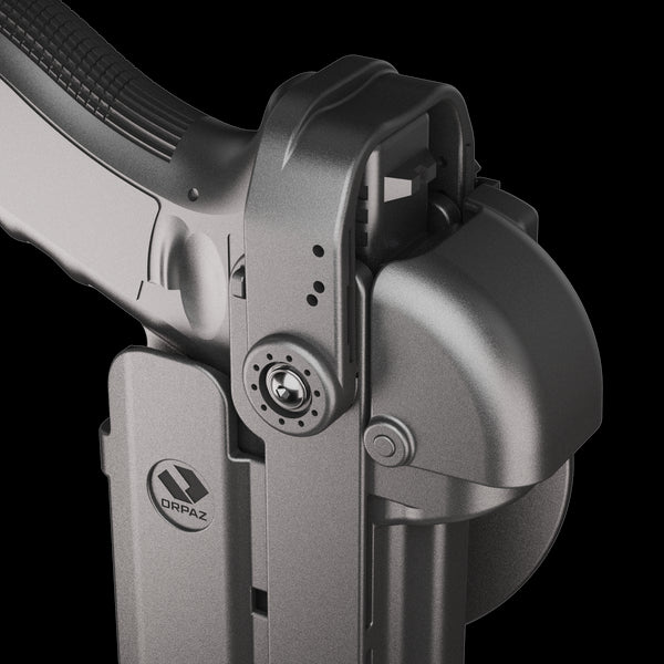 Orpaz T40 Pro G45 Duty Holster with Medium Light Holster w/ Magnetic Optic cover Compatible with Glock 45 Pistol Holder with Laser Mounted Light and Optics with Paddle