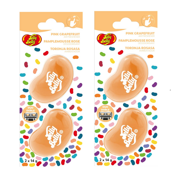 Jelly Belly Car Vent Air Freshener Pack w/2 Vent Clips, Pink Grapefruit, 2 Packs