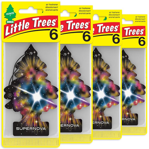 Little Trees Car Air Freshener | Hanging Paper Tree for Home or Car, Supernova, 24 Pack