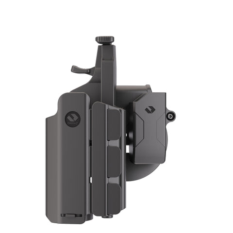 Orpaz G22 Light Bearing Holster Compatible with Glock 22 Holster with Light/Laser/Sight/Optics (Large Pistol Lights, Paddle & Glock 22 Magazine Holder)