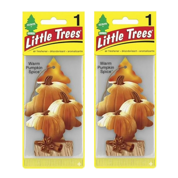 Little Trees Hanging Car Air Freshener, Warm Pumpkin Spice, 2-Pack