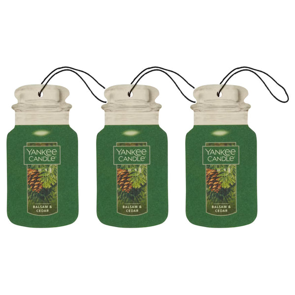 Yankee Candle Paper Car Jar, Balsam & Cedar, 3 packs