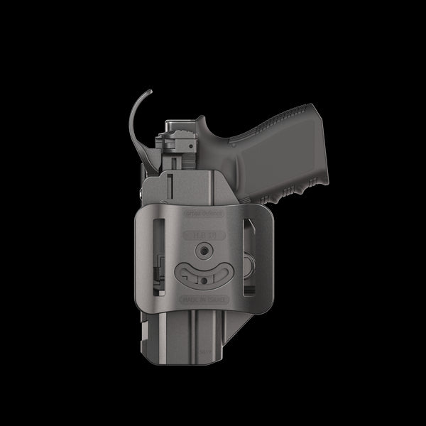 Orpaz Sigma G19 Left Hand Duty Holster – Compatible with Glock 19 Holster - OWB Tactical Holster with Level 3 or Level 2, Thumb Release, Optics-Ready, with Belt Loop Attachment