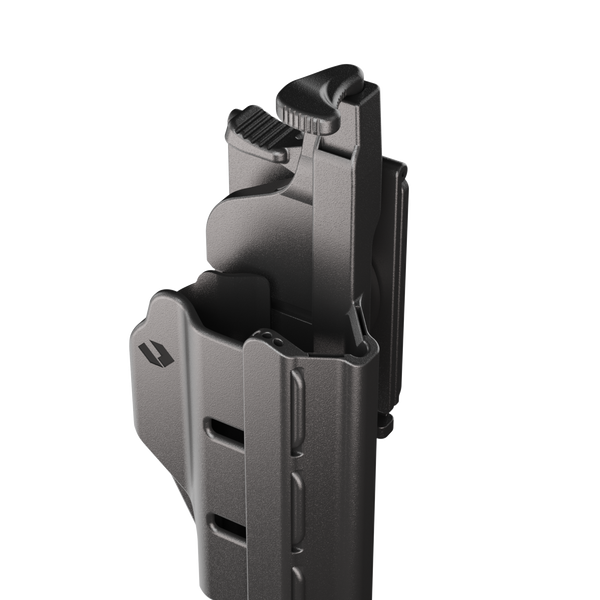 ORPAZ T41 Level 2 Universal Adjustable Holster, Magnetic + Mechanical Retention, Optics Ready OWB Polymer Duty Holster, Made in Israel Molle Pro