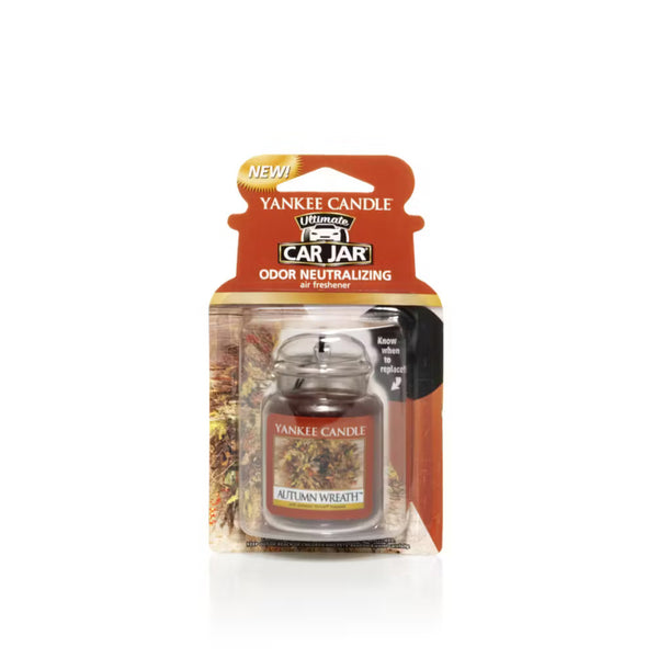Yankee Candle Gel Car Jar Ultimate Hanging Odor Neutralizing Air Freshener Autumn Wreath Scent
