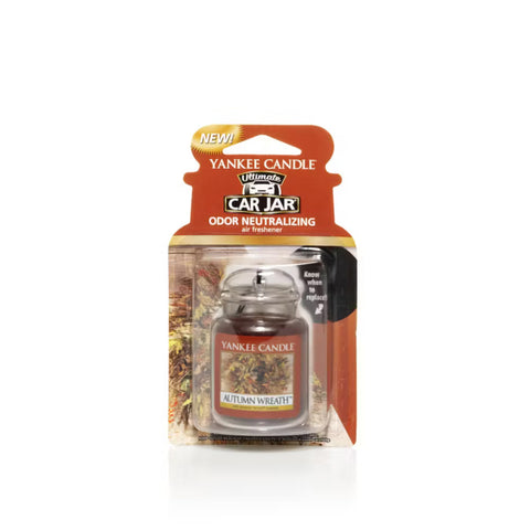 Yankee Candle Gel Car Jar Ultimate Hanging Odor Neutralizing Air Freshener Autumn Wreath Scent