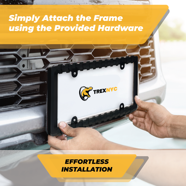 TrexNYC License Plate Bumper Guard - Front Bumper Guard - Front License Plate Bumper Guard.