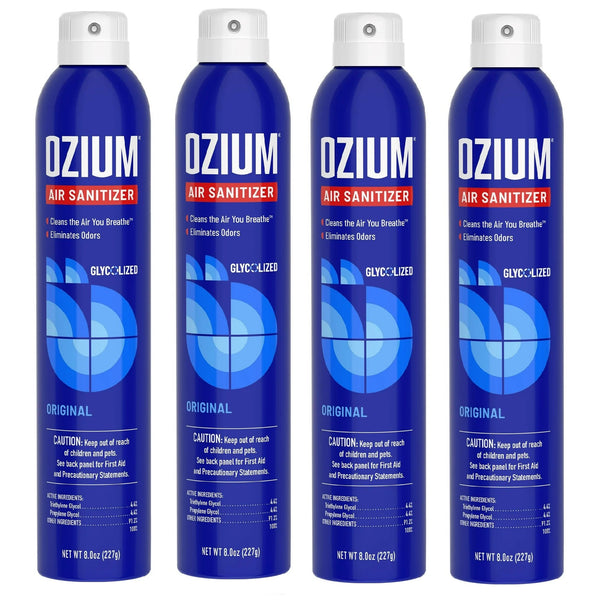 Ozium Cigarette Smoke Air Sanitizer Eliminates Smoke Smell, Aerosol Spray, Original 8oz (Pack of 4)