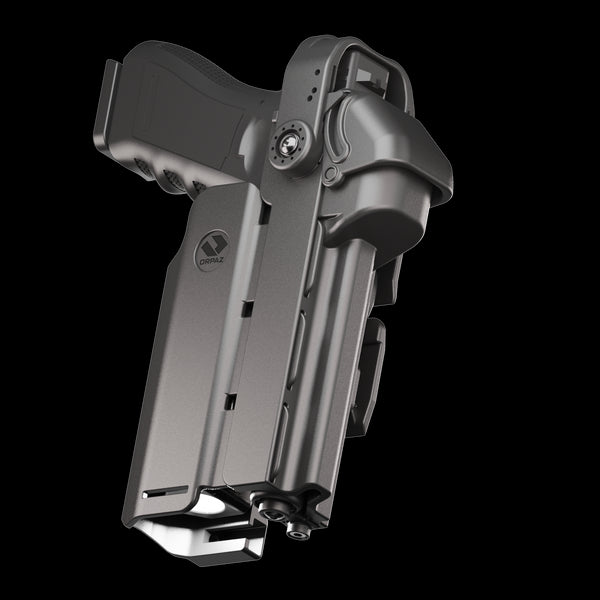 Orpaz T40 Pro G19 Duty Holster with Large Light Holster w/ Magnetic Optic cover, Compatible with Glock 19 Pistol Holder with Laser Mounted Light and Optics with Molle