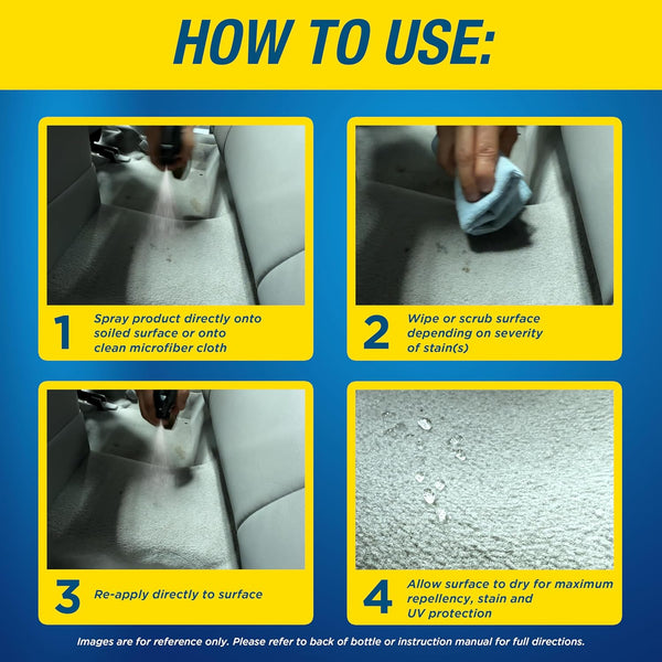 Rain-X Carpet & Upholstery Car Cleaner and Repellent, Cleans & Prevents Stains, Fresh Scent, 16 fl oz