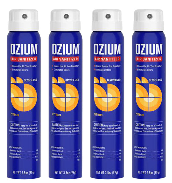 Ozium Air Spray 3.5 oz, Odor Reducing Spray for Home, Car & Office, Citrus Scent, 4 Pack