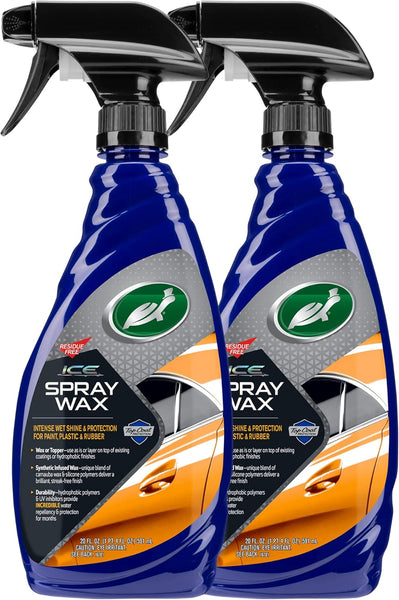 Turtle Wax T-477R ICE Spray Wax, Ultimate High Shine Wax Finish, For Use on Car Paint, Trim and Plastics, Safe for Motorcycles, RV's, Trucks and More, 20 oz. 2 Packs
