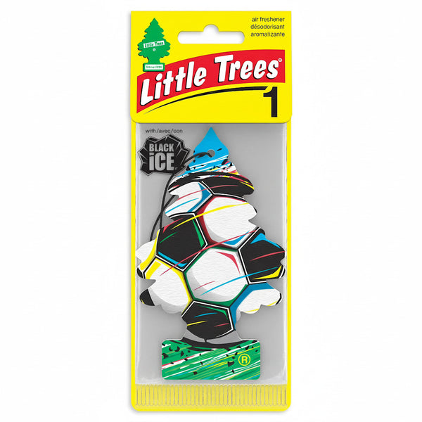Little Trees Soccer Paper Air Freshener, Long-Lasting Car & Home Fragrance, Black Ice Scent