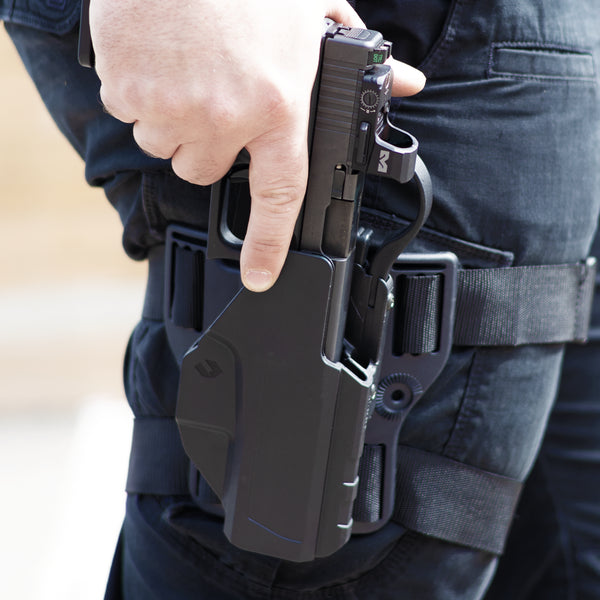 Orpaz Sigma G19 Left Hand Duty Holster – Compatible with Glock 19 Holster - OWB Tactical Holster with Level 3 or Level 2, Thumb Release, Optics-Ready, with Belt Loop Attachment