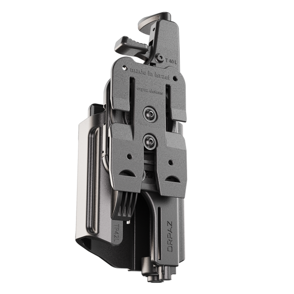Orpaz T40 G22 Holster with Light Left Handed compatible with Glock 22 Holster with Light (Medium Pistol Lights, MOLLE Attachment)