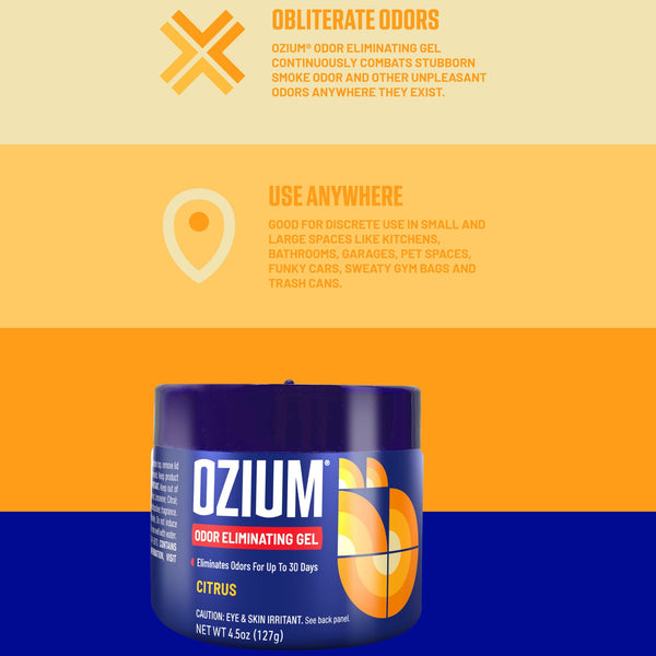 Ozium 4.5 oz. Odor Eliminating GEL, Citrus