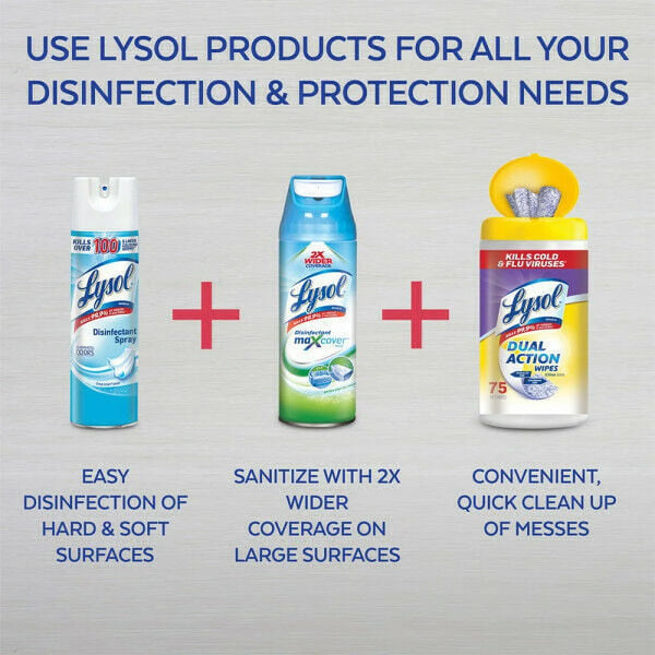 Lysol Dual Action Cleaning Wipes, Multi-Surface Scrubbing and Soft Wipes, Citrus Scent, 75 Count, 3 Packs