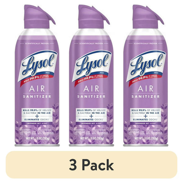 Lysol Air Sanitizer Spray, Lavender Sky Scent, Odor Eliminator and Air Freshener, 10 fl oz, 3 Packs