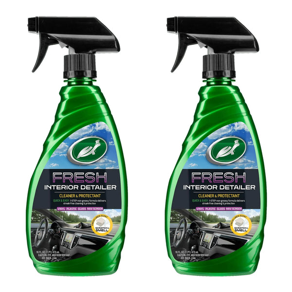Turtle Wax Fresh Interior Detailer Multi Surface Cleaner with UV Protection, 16oz Trigger Spray, 2 Packs