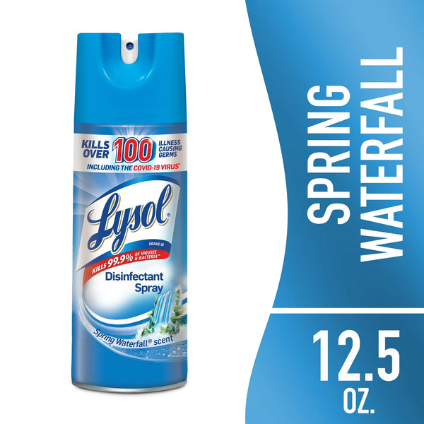 Lysol Disinfectant Spray, Spring Waterfall Scent, Sanitizing and Deodorizing Spray, 12.5 fl oz