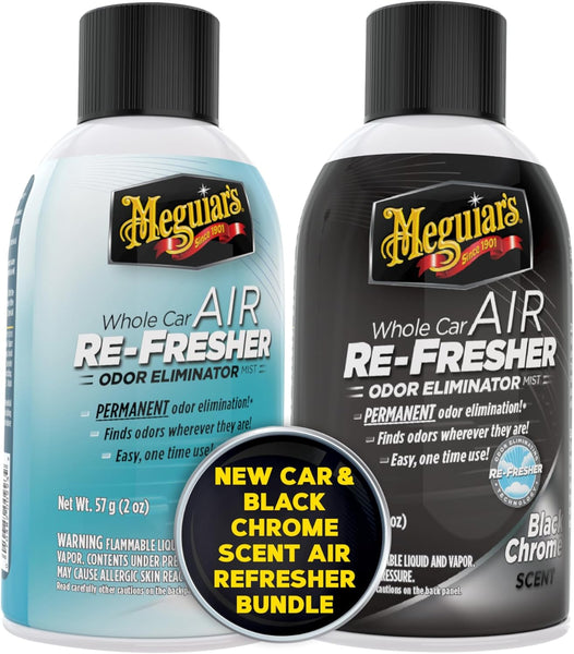 Meguiar's Whole Car Air Refresher, New Car Scent and Black Chrome Scent