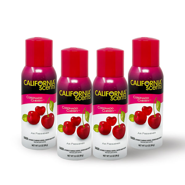California Scents Air Freshener Spray 3.5oz, Coronado Cherry Scent, 4 Packs
